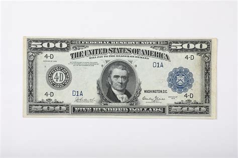 500 Dollars, Federal Reserve Note, United States, 1918 | National ...