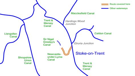 √ Trent Mersey Canal Route Map