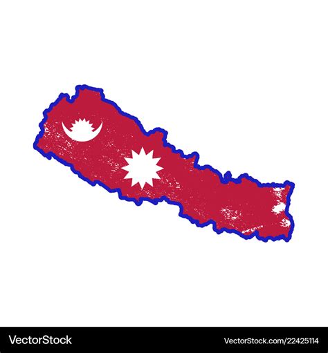 Nepal country silhouette with flag on background Vector Image