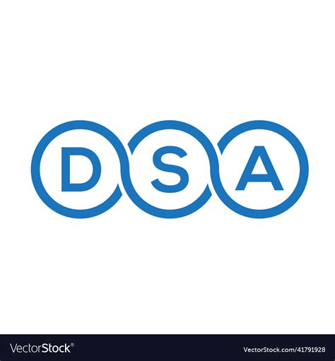 Dsa letter logo design on black backgrounddsa Vector Image