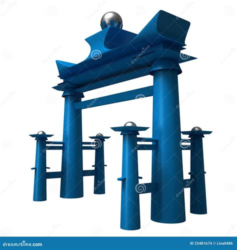 Japanese gate stock illustration. Image of asia, graphic - 25481674