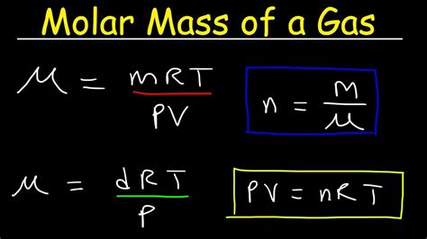 Molar Mass of a Gas at STP - Equations & Formulas, Chemistry Practice Problems - YouTube