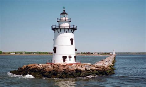 Saybrook Breakwater Light in Old Saybrook, CT Built in 1886, this iconic light is a 49-foot ...