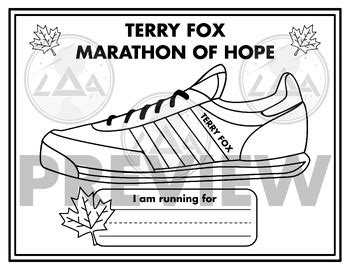 Terry Fox Marathon of Hope Shoe Activity - Printer Ready and No Prep