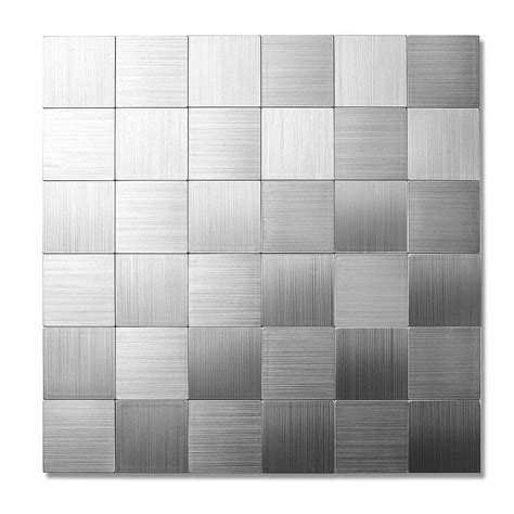 Buy Yipscazo Peel and Stick Backsplash Mosaic Tile, Stainless Steel ...