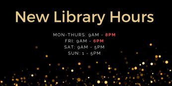 New Library Hours | Stoughton Public Library