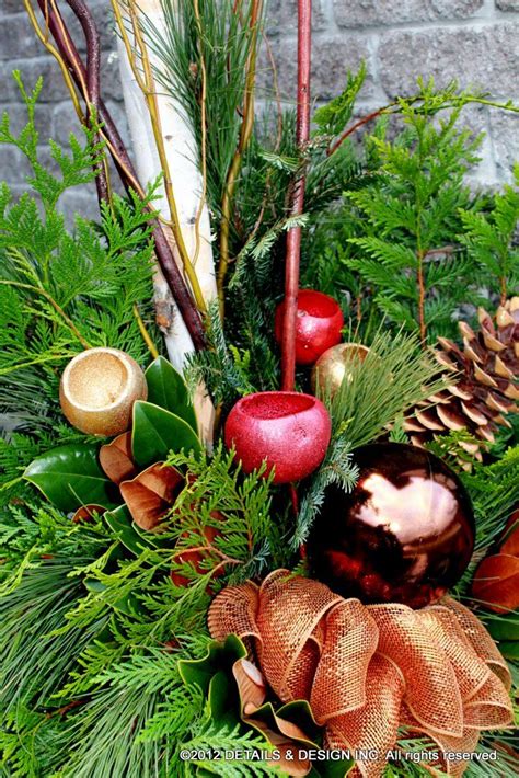 fresh mixed evergreens & Christmas fixings | Christmas decorations, Christmas front porch ...