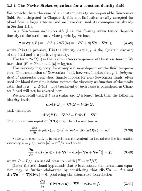 About derivation of Navier Stokes Equation – Math Solves Everything