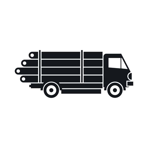 Log truck with the pile of logs icon, simple style 14616937 Vector Art at Vecteezy