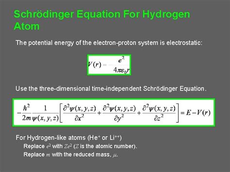 Derivation Of Schrodinger Equation For Hydrogen Atom - Tessshebaylo