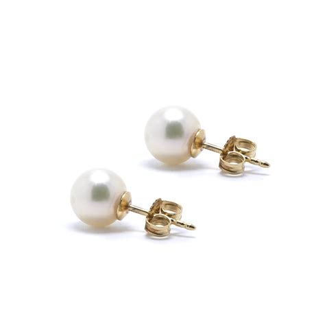 Tiffany & Co. 18k Gold Pearl Stud Earrings — Oliver Jewellery