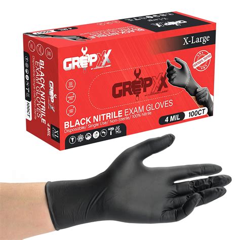 GripXX - Industrial Black Nitrile Gloves - 4 Mil – London Labs