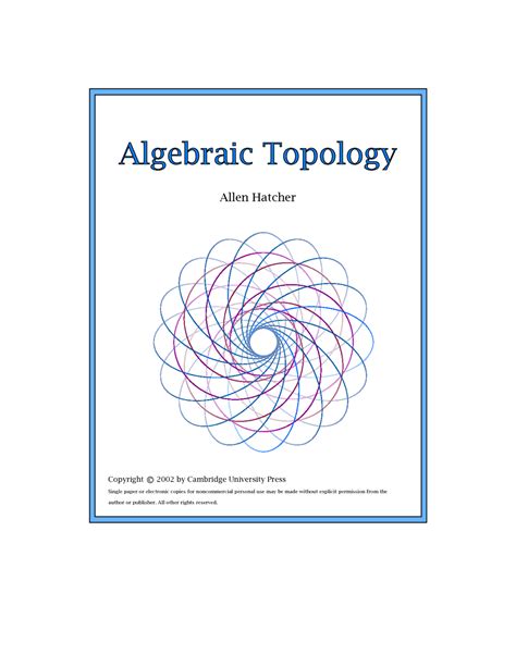 Algebraic Topology - A. Hatcher ~ Best Books on Mathematics