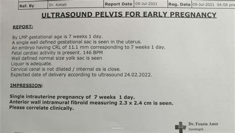 Ask a Gynecologist Online for Early Pregnancy Ultrasound Report