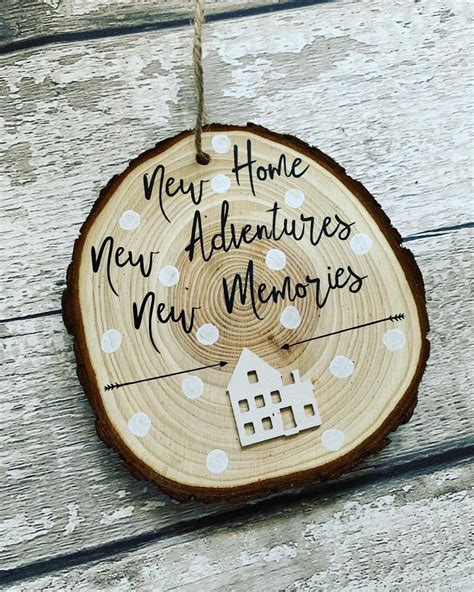 Rustic New Home Plaque Wood Slice Personalised New | Etsy