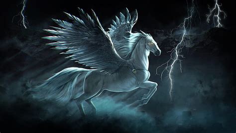 White Flying Horse Wallpaper Hd