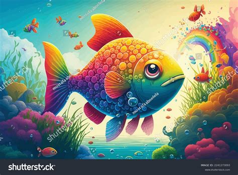 Illustration Colorful Fish Rainbow Aquarium Stock Vector (Royalty Free ...