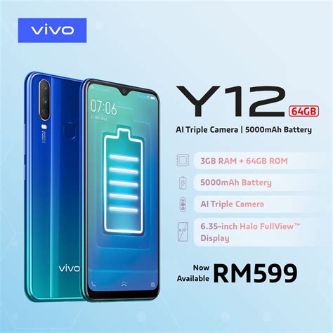 The all new Vivo Y12 comes with a 64GB storage for just RM599! | TechNave