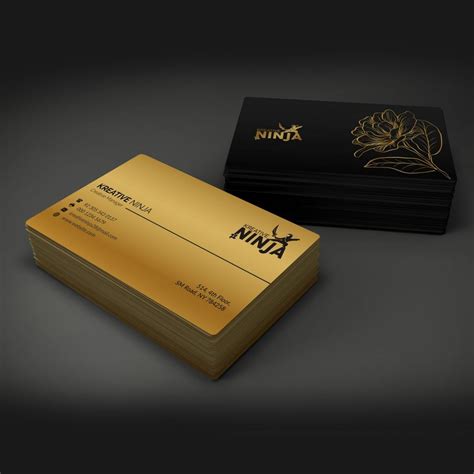 Gold Foil Business Card Mockup – Creative Bing