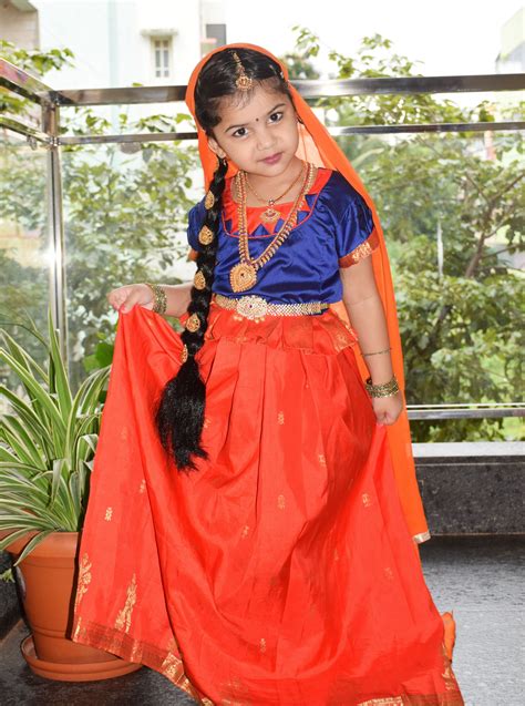 Mythological Costume Girls Radha Rani Fancy Dress In Purple, 49% OFF