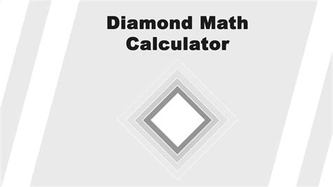 Diamond Math Calculator - Diamond Problem Solver