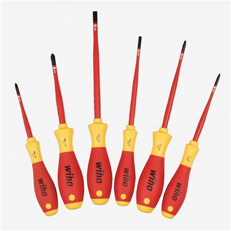 Wiha 32196 Insulated Slim Slotted/Phillips/Square 6pc Driver Set