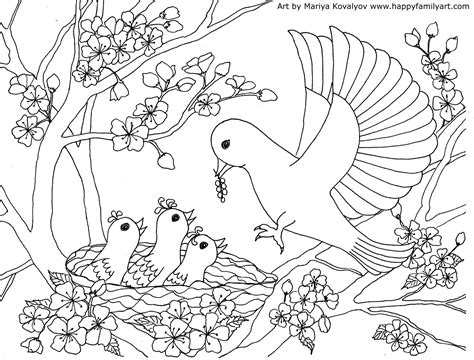 Mother Bird Baby Birds Coloring Page--Please make sure to know that all ...