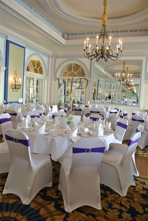 Imperial hotel Torquay wedding, chair covers, sashes and table designs. | Table design, Decor ...