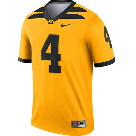 Iowa Hawkeyes #4 Gold Football Jersey