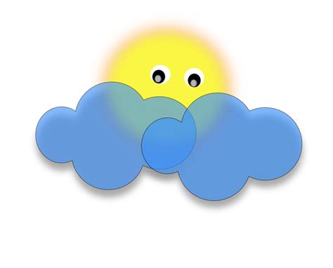 Sun behind the cloud vector clipart image - Free stock photo - Public ...