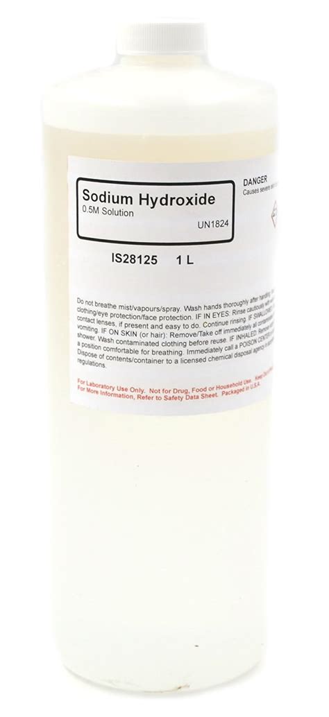 Sodium Hydroxide Solution, 0.5M, 1L - The Curated Chemical Collection: Amazon.com: Industrial ...