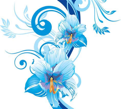 Blue Flowers Vector at GetDrawings | Free download