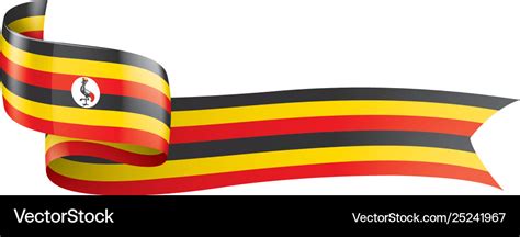 Uganda flag on a white Royalty Free Vector Image