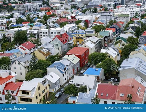 Reykjavik cityscape stock image. Image of rooftop, blue - 39551797