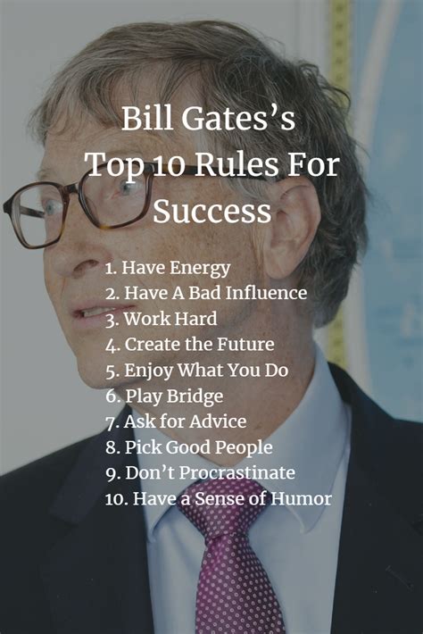 Bill Gates Top 10 Rules For Success | Best success quotes, Famous quotes about success, Success ...