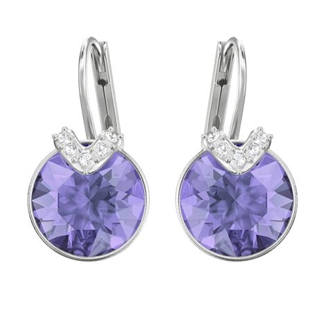 Swarovski Jewellery Swarovski Bella Silver Purple Crystal Earrings ...