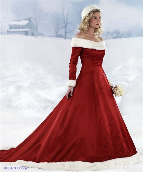 Christmas wedding dresses, Winter wedding gowns, Red wedding dresses