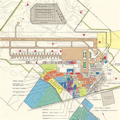 Vintage Map of Castle Air Force Base, 1952 by Ted's Vintage Art