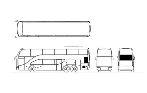 Double Decker Bus, AutoCAD Block - Free Cad Floor Plans