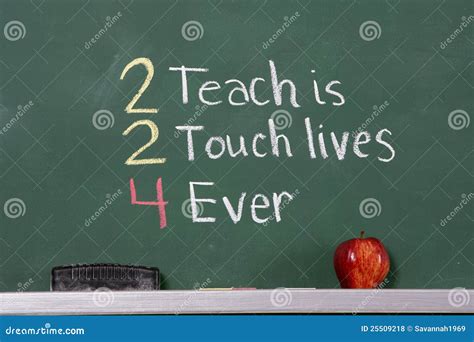 Teacher Inspirational Phrase On Chalkboard Royalty Free Stock Photos - Image: 25509218