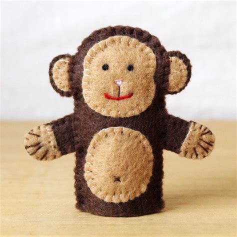 Felt finger puppet, monkey, animal puppet, storytime puppet, monkey finger puppet, finger puppet ...