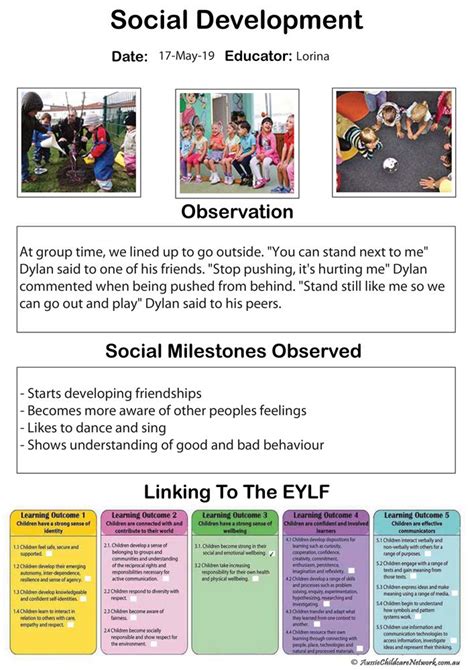 Milestones Observation Booklet - Aussie Childcare Network | Learning stories, Early childhood ...