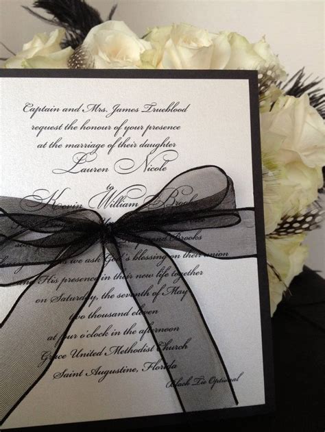 Simple Elegance Black and White Wedding Invitation... | Black and white wedding invitations ...