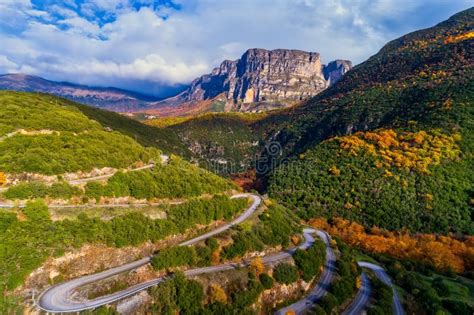 Aerial View of the the Vikos Gorge in the Autumn and Provincial Stock Image - Image of colors ...