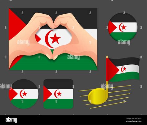 Sahrawi Arab Democratic Republic flag icon. National flag of Sahrawi Arab Democratic Republic ...