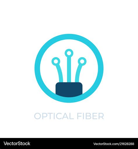 Optical fiber icon logo on white Royalty Free Vector Image