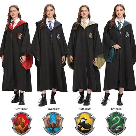 OINJ Harry Potter Bata Mágica Hogwarts Uniforme Escolar Mago Slytherin ...