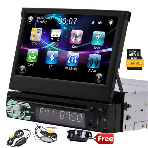 Single Din Car Stereo 7 Inch Car Radio Touch Screen DVD Player with Mirror Link for Android ...
