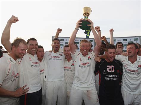 Lancashire's players celebrate securing the Championship title | ESPNcricinfo.com