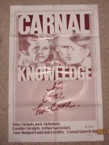 CARNAL KNOWLEDGE ORIGINAL FOLDED MOVIE POSTER R-78 JACK NICHOLSON ANN ...